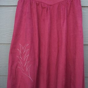 Tregos Westwear Skirt Sz L 32" W Red Faux Suede - image 1